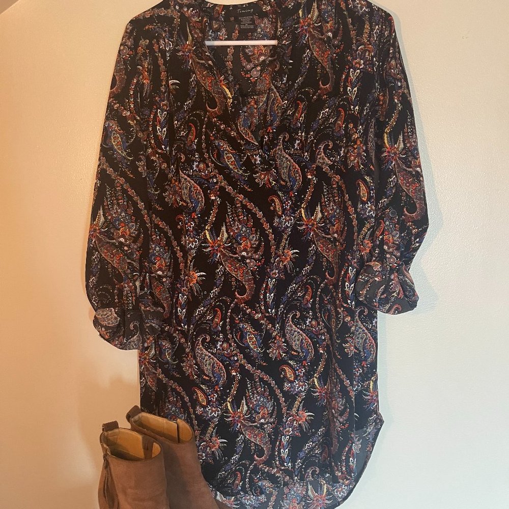 Boutique Paisley 3/4 sleeve short dress